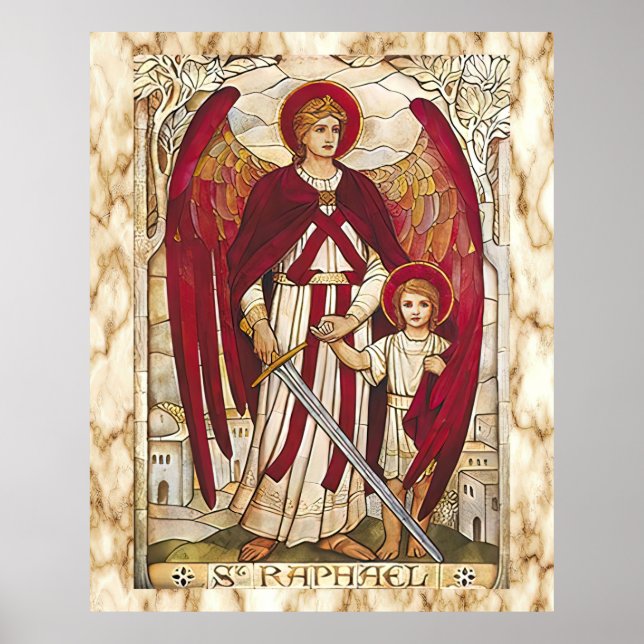 St Raphael Archangel Angel Catholic Saint Poster (Front)
