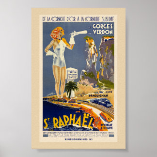 St Raphaël France Vintage Poster 1930s
