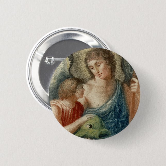 St. Raphael the Archangel (M 012) Button (Front & Back)