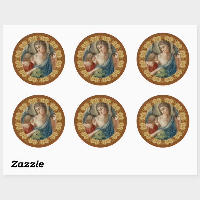 St. Raphael the Archangel (M 012) Classic Round Sticker (Sheet)