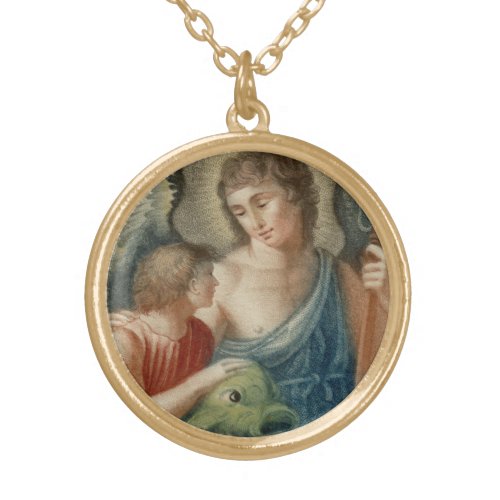 St Raphael the Archangel M 012 Gold Plated Necklace