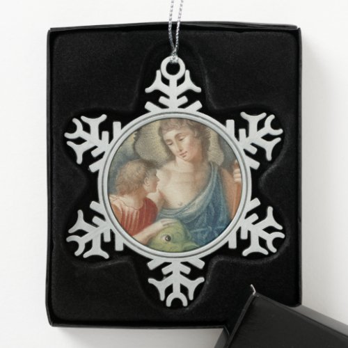 St Raphael the Archangel M 012 Snowflake Pewter Christmas Ornament