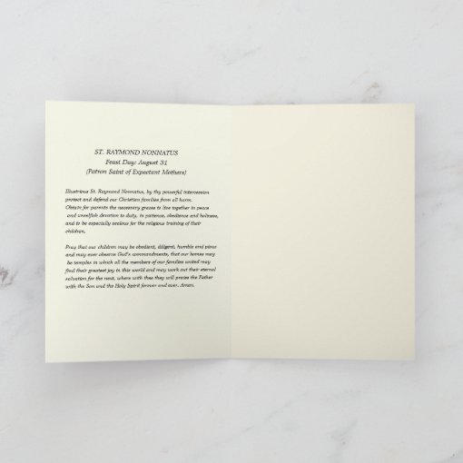 St. Raymond Nonnatus Religious Catholic Prayer Card Zazzle