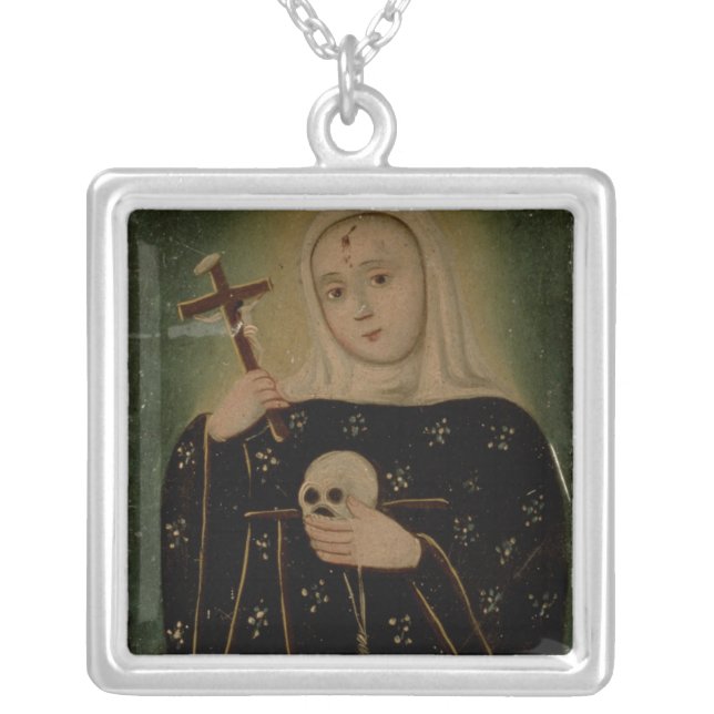 St. Rita de Casia Silver Plated Necklace (Front)