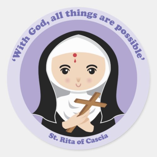 St Rita of Cascia Classic Round Sticker