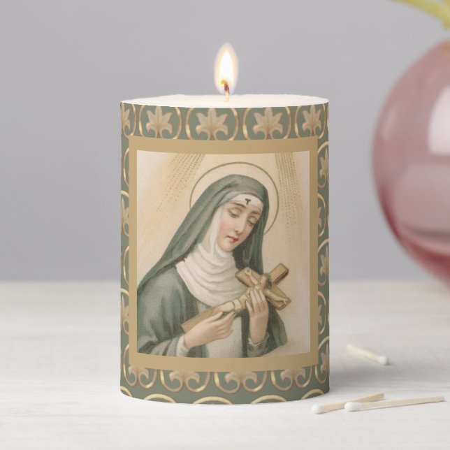 St. Rita of Cascia (M 015) 3"x4" Pillar Candle (In Situ)