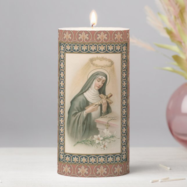 St. Rita of Cascia (M 015) 3"x6" Pillar Candle (In Situ)