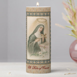 St. Rita of Cascia (M 015) 3"x8" Pillar Candle