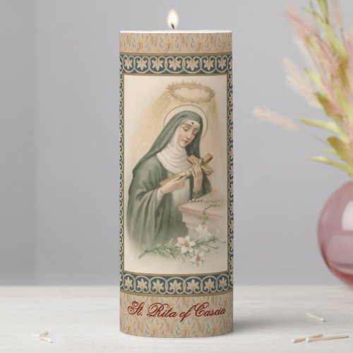 St Rita of Cascia M 015 3x8 Pillar Candle