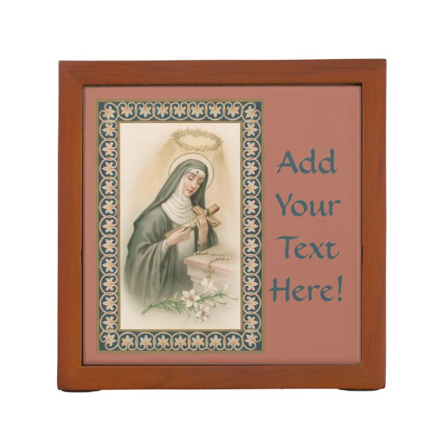 St. Rita of Cascia (M 015) Desk Organizer (Back)