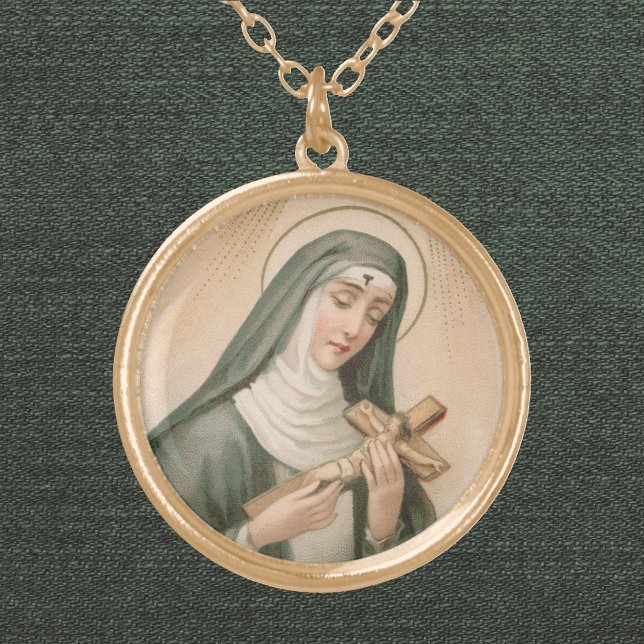 St. Rita of Cascia (M 015) Gold Plated Necklace (Creator Uploaded)