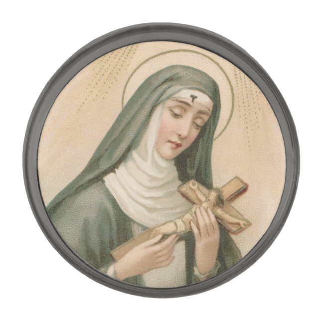 St. Rita of Cascia (M 015) Gunmetal Finish Lapel Pin (Front)