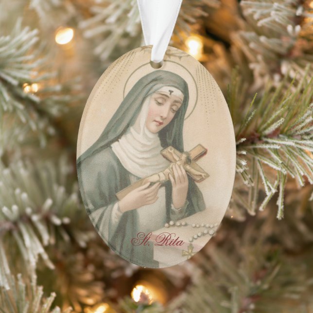 St. Rita of Cascia (M 015) Oval Acrylic Ornament (Tree)
