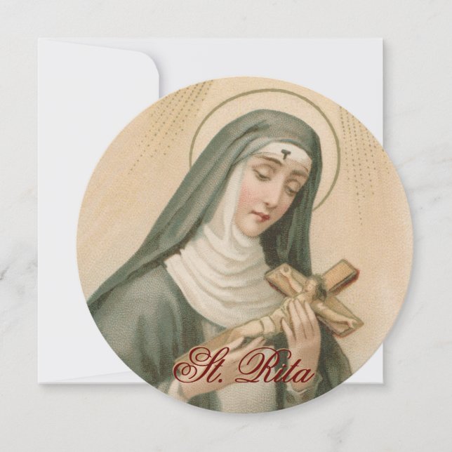 St. Rita of Cascia (M 015) Round Greeting (Front)