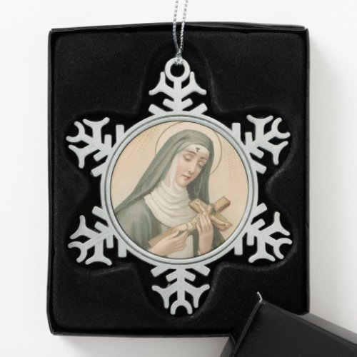 St Rita of Cascia M 015 Snowflake Pewter Christmas Ornament