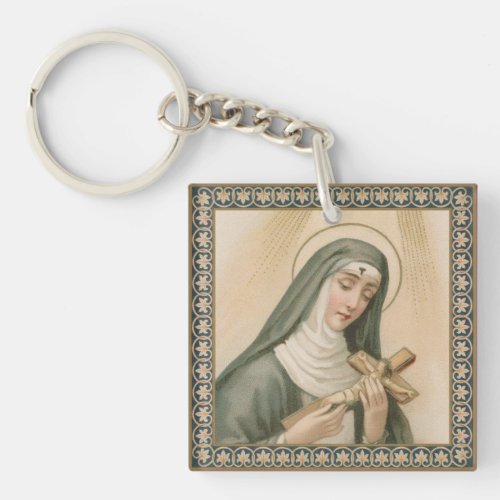 St Rita of Cascia M 015 Square Acrylic Keychain