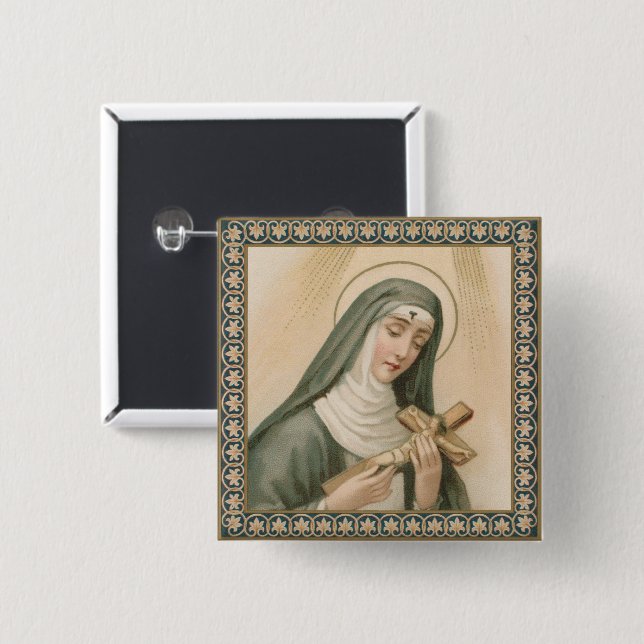St. Rita of Cascia (M 015) Square Button (Front & Back)