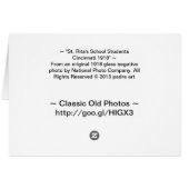St. Rita's School Students Cincinnati 1918 Cards (Back Horizontal)