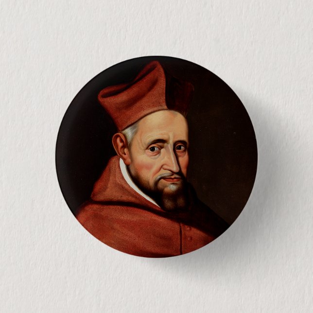 St. Robert Bellarmine Roman Library Art Button (Front)