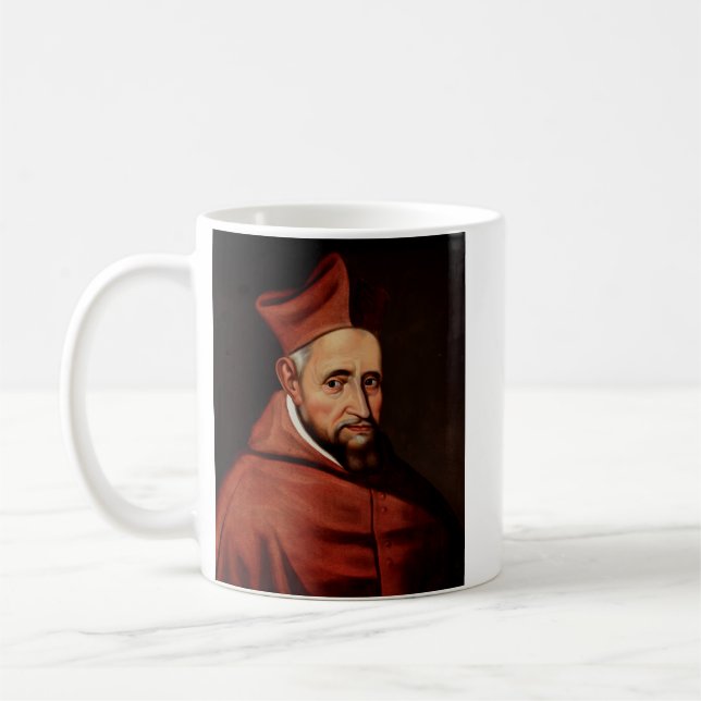 St. Robert Bellarmine Roman Library Art Coffee Mug (Left)