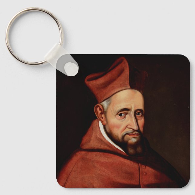 St. Robert Bellarmine Roman Library Art Keychain (Front)