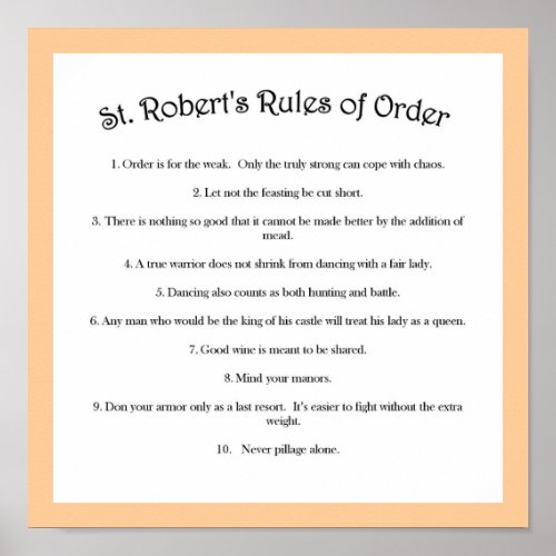 St Roberts Rules of Order Poster