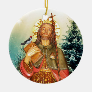 St Rocco or St Roch Round Prayer Ornament