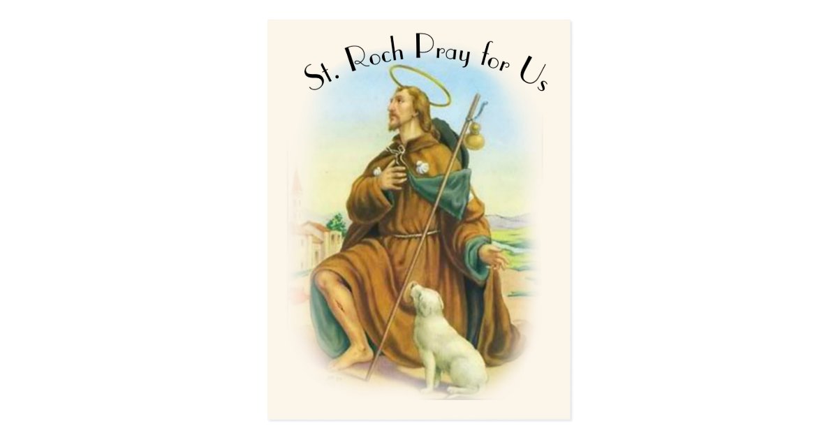St Roch Rocco Italian Patron Saint Of Dogs Postcard Zazzle Com