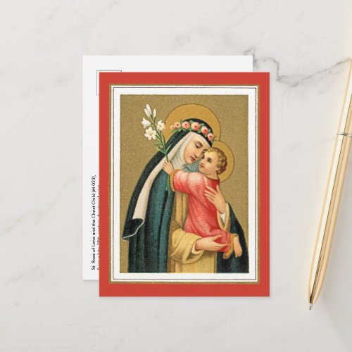 St Rose of Lima and the Christ Child M 023 Postcard