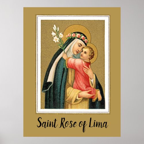 St Rose of Lima and the Christ Child M 023 Poster
