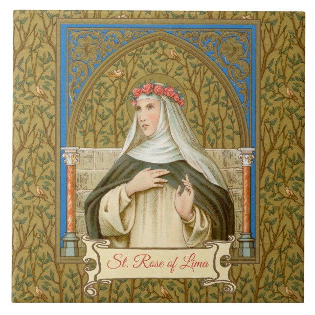 St. Rose of Lima (BK 020) Ceramic Tile (Front)