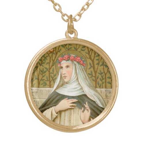 St Rose of Lima BK 020 Gold Plated Necklace