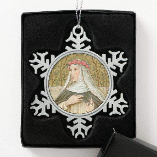 St Rose of Lima BK 020 Snowflake Pewter Christmas Ornament