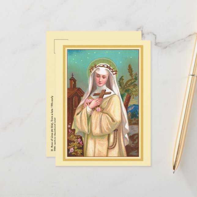 St. Rose of Lima by Night (M 024) Postcard (Front/Back In Situ)