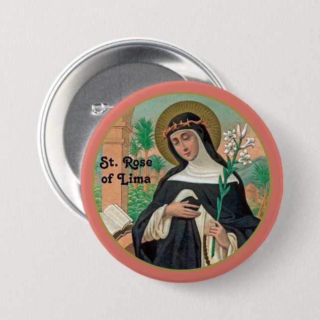 St. Rose of Lima (Detail; K 48) Button (Front & Back)