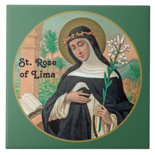 St Rose of Lima Detail K 48 Ceramic Tile