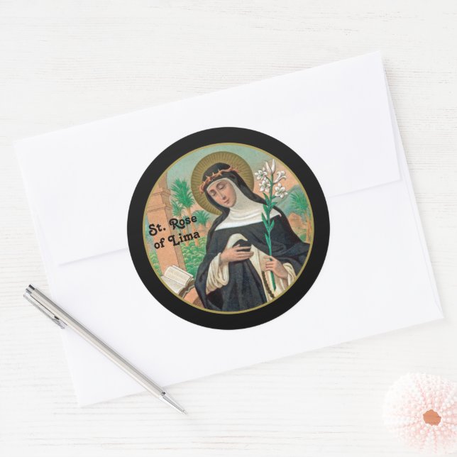 St. Rose of Lima (Detail; K 48) Classic Round Sticker (Envelope)