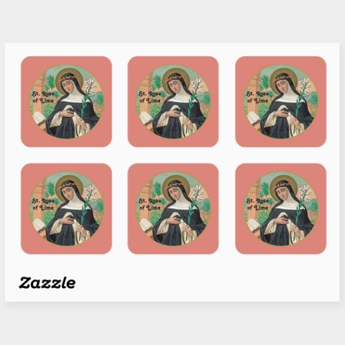 St Rose of Lima Detail K 48 Square Sticker