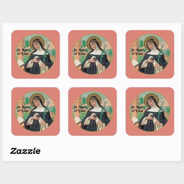 St. Rose of Lima (Detail; K 48) Square Sticker (Sheet)