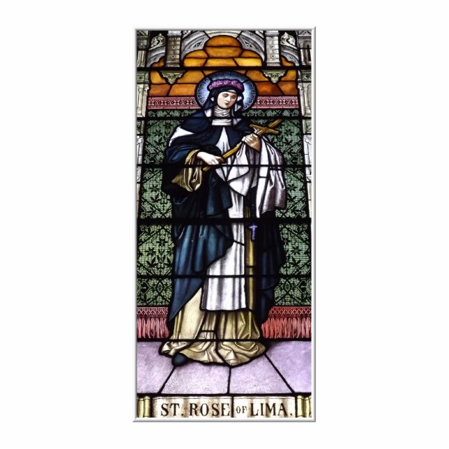 St. Rose of Lima -pray for us-stained glass window Statuette (Front)