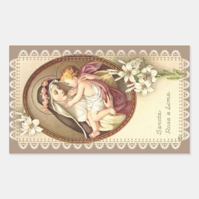 St. Rose of Lima Rectangular Sticker (Front)