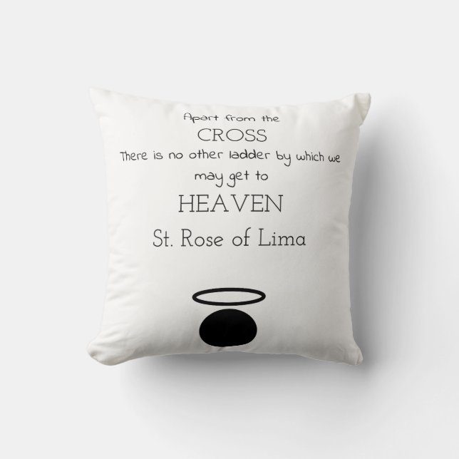 St. Rose of Lima Throw Pillow (Front)
