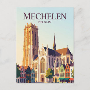 St. Rumbold's Cathedral, Mechelen, Flanders, Belgi Postcard