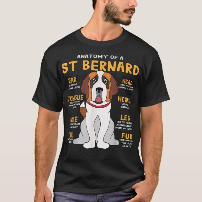St Saint Bernard Anatomy Funny Dog Mom Dad G T-Shirt (Front)