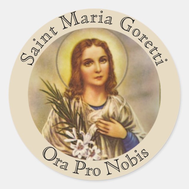 St. Saint Maria Goretti Virgin Martyr Classic Round Sticker (Front)