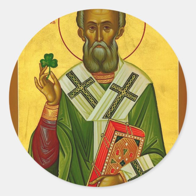 St Saint Patrick Portrait Classic Round Sticker (Front)