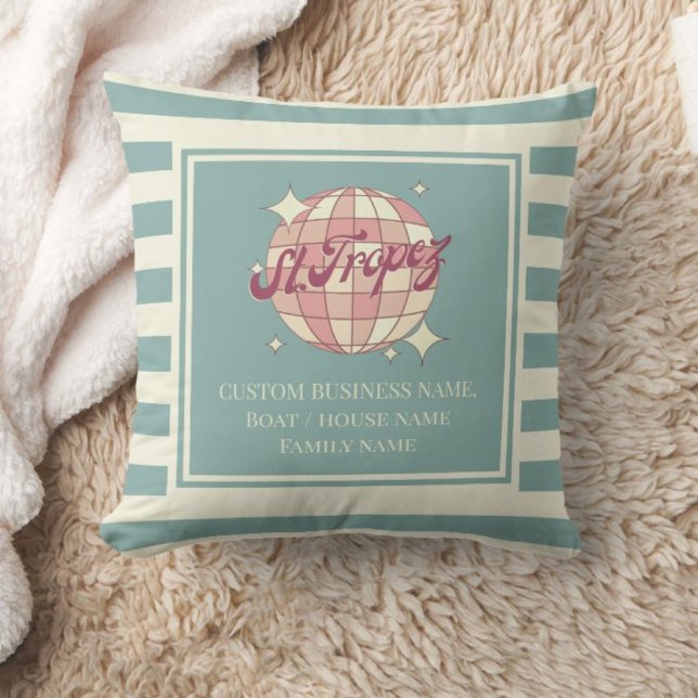 St Saint Tropez Elegant Coastal Decor Throw Pillow (Creator Uploaded)