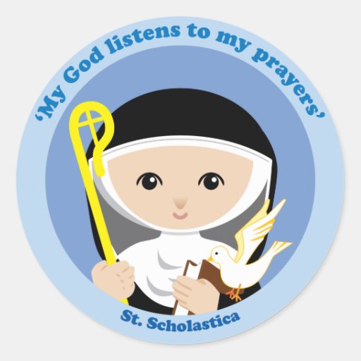 St. Scholastica Classic Round Sticker | Zazzle