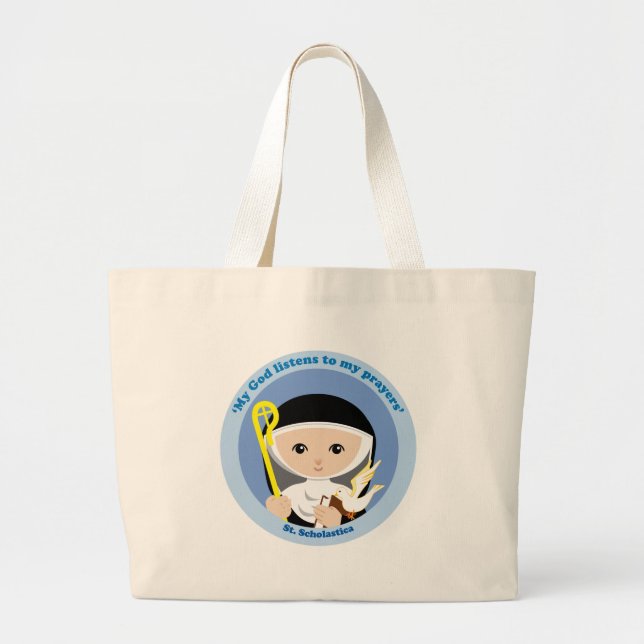 St. Scholastica Large Tote Bag (Front)