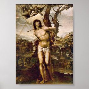 St. Sebastian and Madonna with Saints by Il Sodoma Poster